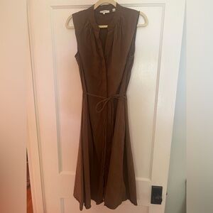 Vince sleeveless olive linens blend dress size S